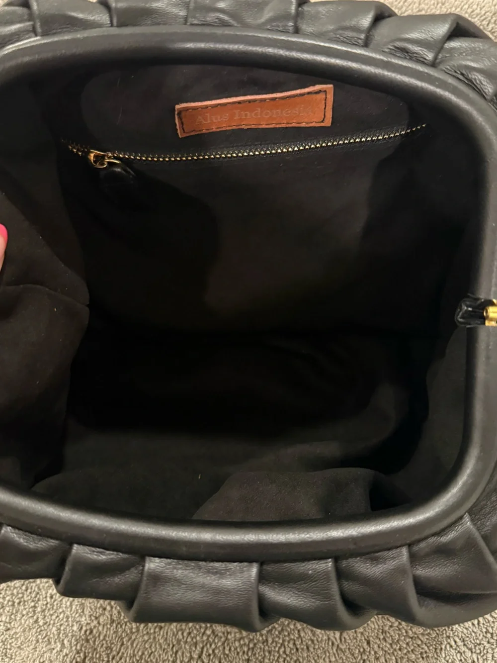 Black Soft Leather Clutch Bag